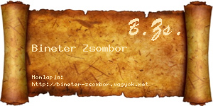 Bineter Zsombor névjegykártya